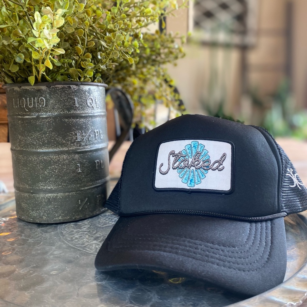 NWT Stocked Trucker Hat Black Snap Back